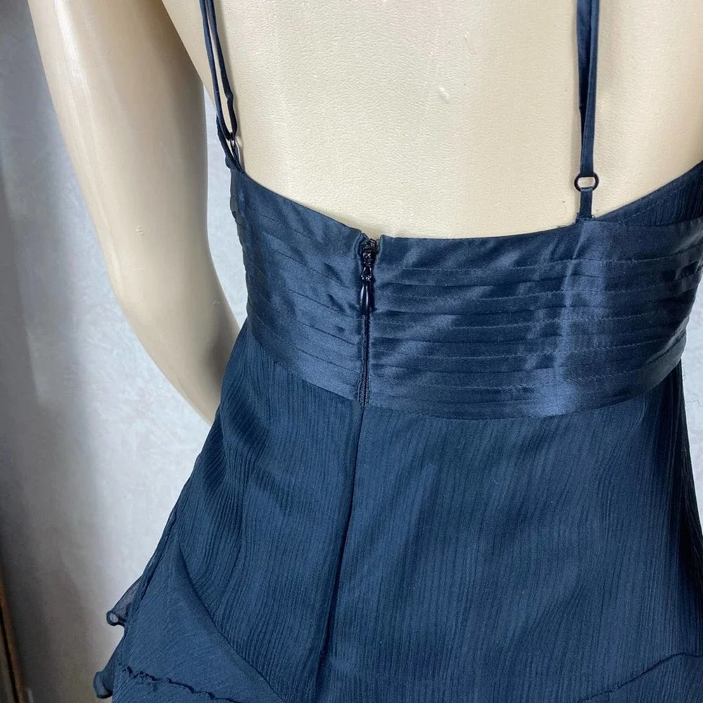 MaxAzria Collection Silk Ruffle Evening Dress - Picture 5 of 6